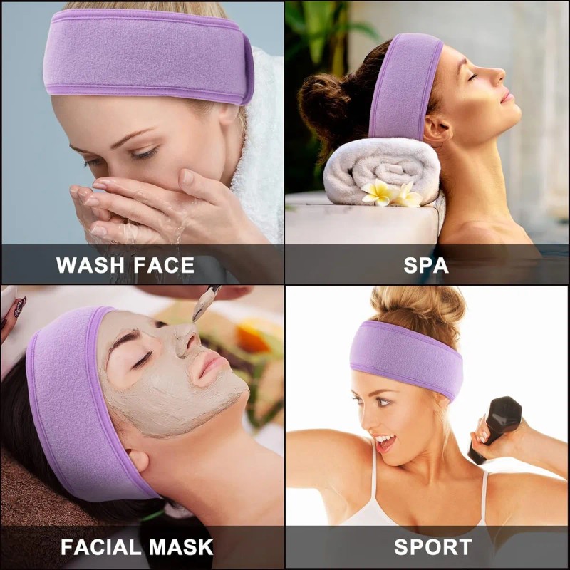 Facial Spa Diadema Maquillaje Cinta Mágica Cabello 6 Pza Blanco