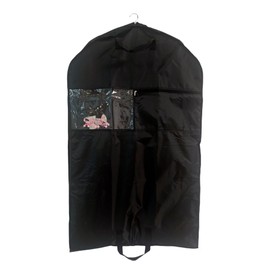 Sanseenia Dance Costume Garment Bag for Travel with Handles, 39 Inch Garment Bag for Dance Competitions, Kids Hanging Clothes Cover for Girls Closet Storage with 4 Zippered Pockets (Black - 2 Pack)