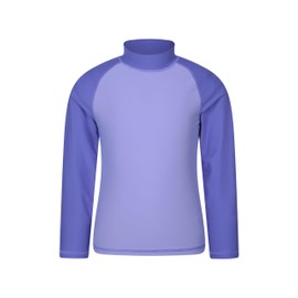Mountain Warehouse Kids Rash Vest - UV Protection Rash Guard, Long Sleeves Childrens Rash Shirt, Flat Seams, Quick Drying, Stretch Fabric - Ideal for Swimming, Dusky Purple Kids Size 11-12 Years