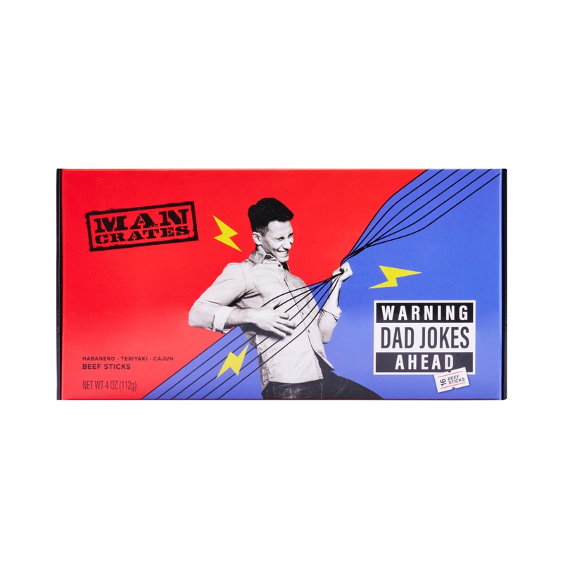 Man Crates, Beef Jerky Gift Box for Men, Includes 3