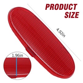 VIKKSAER 2PCs 5179299AA Front Door Panel Reflector Light Cover, Replacement for Dodge Ram Door Reflector 1500 2500 3500 2003-2009, ront Left & Right Interior Door Lamp Cover (Red, 2pcs)