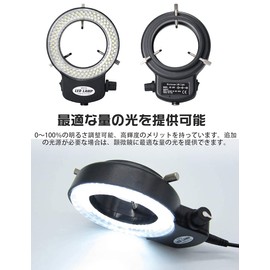 Restars LED Ring Lighting Light 144 LED Beads LED Illuminator for Solid Microscope Double Winding Light Source Brightness Adjustable for Microscope Camera Lens Diameter 30mm-63mm