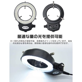 Restars LED Ring Lighting Light 144 LED Beads LED Illuminator for Solid Microscope Double Winding Light Source Brightness Adjustable for Microscope Camera Lens Diameter 30mm-63mm