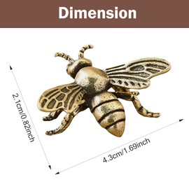 Bee Figurines Gold Animal Ornaments – Brass Sculpture Desk Decorations and Accessories, Cute Decorative Collectibles for Office or Home, Small Gifts for Best Friend, Unique Birthday Gift Ideas