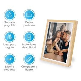 Ofidosel Portaretratos de Madera. Marcos para Fotos de Madera material MDF. Porta Retrato para Escritorio 6x8 Pulgadas. Marcos para Fotos. Cuadro para Fotografias para tu Hogar. Picture Frame