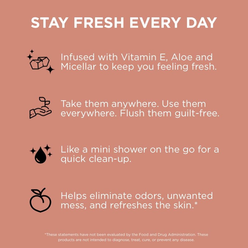 Pure for Men Flushable Wipes | Helps Eliminates Odor, 100%