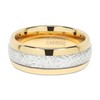 8mm Mens Tungsten Carbide Ring Imitated Meteorite Inlay 14k Gold