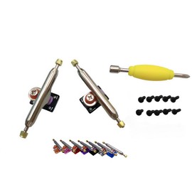 Leefai Pro Fingerboard Trucks 34mm G3-Inverted Kingpin-Single Axles-Solid (Red,34mm)