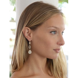 Mariell Gold Wedding Earrings, Cubic Zirconia Dangle Earrings for Bride, Bridesmaids, Gold Bridal Earring