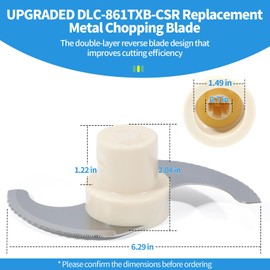 DLC-861TXB-CSR Metal Chopping Blade, Compatible with Cuisinart Blade Replacement, Stainless Steel Chopping Blade for 11-Cup Fo-od Processor, Fits Models DFP-11, DLC-2011, DLC-8, and More