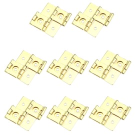 T Tulead Double Acting Hinges Iron Folding Hinges Screen Hinges Golden Cabinet Hinges 49x47mm Pack of 8 with Mounting Screws