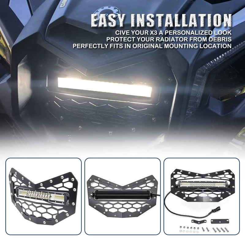 Chelhead Can AM X3 Grille with 11 INCH Slim Led