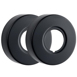 Isslly 2PCS Shower Arm Flange, 2.5" Round Replacement Escutcheon Plate, Stainless Steel Shower Pipe Cover Plate for Shower Head Arms (Black)