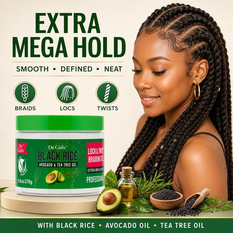 Dr Girls Super Grow Loc & Twists Braiding Conditioning Gel/9.8oz/