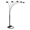 SQF 5-Arm Arch Floor Lamp with Dimmer (Black, 6962)