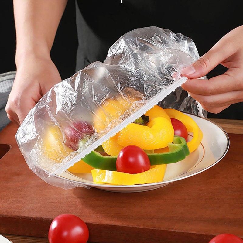 200PCS Disposable Shower Caps, Plastic Elastic Bath Cap Waterproof Hair