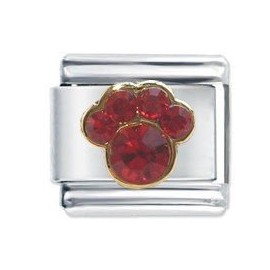 Paw Print July Birthstone Italian Charm Fits all 9mm Italian Style Charm Bracelets