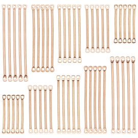 SUNNYCLUE 1 Box 150Pcs 5 Size Bar Link Charm Iron Earring Bar Connectors 2 Hole Stick Strip Long Vertical Rectangle Blanks Pendants for Jewelry Making Charms Findings Accessory, Gloden