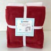 Solid Fleece No-Sew Throw Kit - Dark Red/White (72x60)