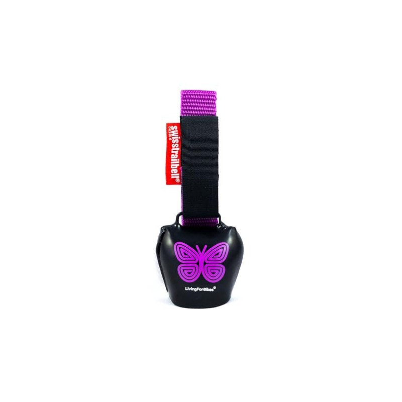 swisstrailbell® Mexico Edition Deep Black: Purple Mariposa, Purple Band, Bicycle