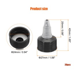 LALOCAPEYO 20Pcs Twist Bottle Caps 20/410 Squeeze Bottle Cap Replacement Caps Black Squeeze Bottle Cap for Squeeze Bottles Glue Bottles