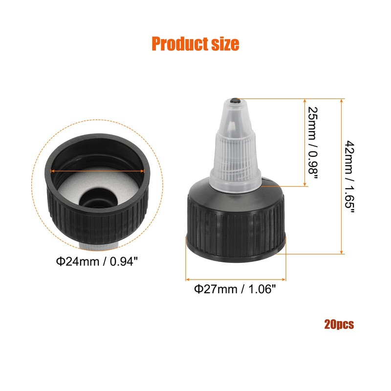 LALOCAPEYO 20Pcs Twist Bottle Caps 20/410 Squeeze Bottle Cap Replacement