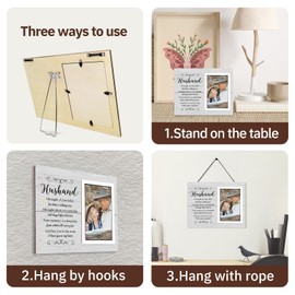 Husband Memorial Picture Frames, Memorial Gifts for Loss of Husband, Sympathy Gifts for Loss of Husband, Bereavement Gifts for Loss of Husband - Memorial Frames for Loved One, Fits 4x6 In Photo