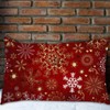 Gold Red Snowflakes Christmas Pillow Cases Stardard Size Set of
