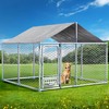 MAGIC UNION Large Dog Kennel with Rotating Feeder Bowls, Outdoor