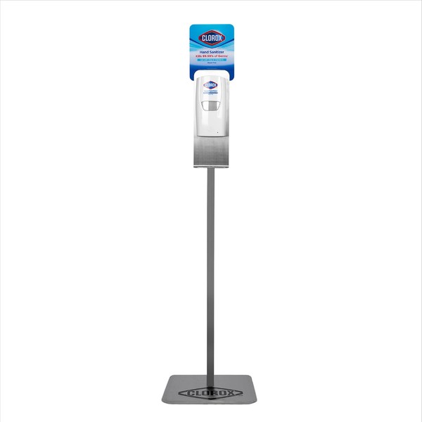 Clorox Pro Hand Sanitizer Gel Dispenser & Floor Stand - 1000mL Hand Sanitizer Gel, Bleach-Free Gel Hand Sanitizer Kills More Than 99.999% of Germs - For Office & Commercial Use
