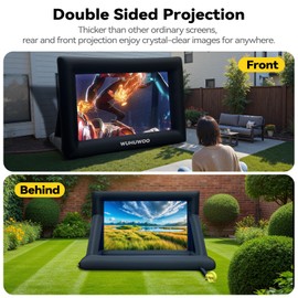 Inflatable Movie Screen Outdoor, 24FT Blow Up Projector Screen for Outside with Air Blower and Carry Bag, Support Front & Rear Projection Easy Set Up for Backyard Movie Night Pool Party