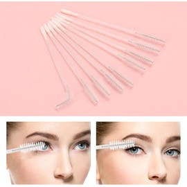 Tbestmax 200 varillas desechables para rímel, cepillos de doble punta para pestañas, labios, lápiz labial, cejas, extensiones de pestañas, color blanco.