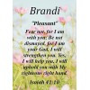 Brandi "Pleasant" Keepsake Name Meaning Card with Bible Verse