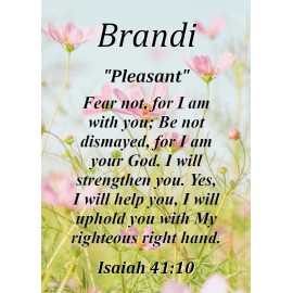 Brandi "Pleasant" Keepsake Name Meaning Card with Bible Verse