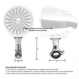 Innoevo 2PCS of 7/8" to 1" Speaker Handlebar Mounting Clamp Chrome Swivel-able
