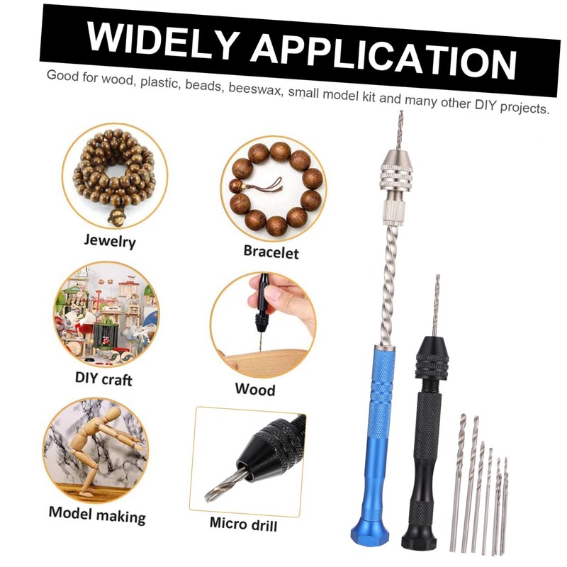 Gadpiparty 5 Sets Hand Drill Pin Vise Hand Drills for