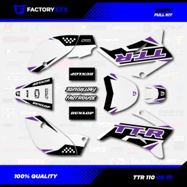 Factory EFX White & Purple Shift Racing Graphics Kit fits 08-25 YAMAHA TTR110 TTR 110 decal