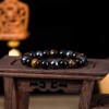 Qiwenr Obsidian Hematite Bracelet,Triple Protection Bracelet,Tiger Eye Bracelet,Elastic Crystal Bracelet,Natural