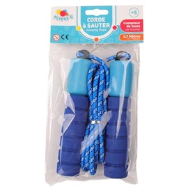 FLYPOP'S - Skipping Rope with Counter - Leisure Game - 011089Y - Blue - Rope - Skill Game - Children's Toy - 26 cm x 14 cm - From 3 Years