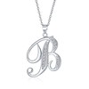 ABC Cubic Zirconia Pave CZ Cursive Script Letter Alphabet Initial