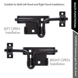SANKINS 2 Pcs Slideing Bolt Gate Latch,Sliding Bolt Door Lock with Padlock Hole, Heavy Duty Hardware Gate Latch for Wooden Fence, Shed Yard Barn Door, Outdoor Latch, Solid Thickened Steel, Black