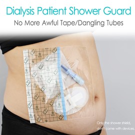 Dialysis Catheter Shower Cover Central Line Shower Protector for Chemo Port Chest Shower Shields Large Waterproof Transparent Wound Dressing Bandage 12"x12" 25 Pack