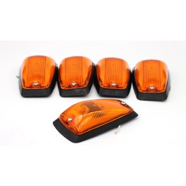 Cab Roof Marker Light Assembly Set (5pcs, Amber) Compatible with Chevy/GMC C/K 1500–7500 & Kodiak/Topkick (1988–2002) – Includes Bulbs