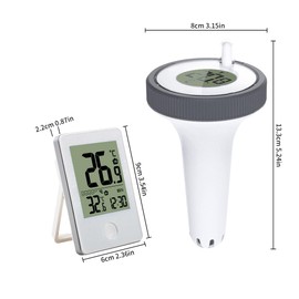 Benustra Digital Pool Thermometer, Pool Thermometer Floating Easy Read with Indoor Temperature Humidity Monitor Wireless Digital, Wireless Pool Thermometer for Swimming Pool Bath Hot Tub Fishbowl