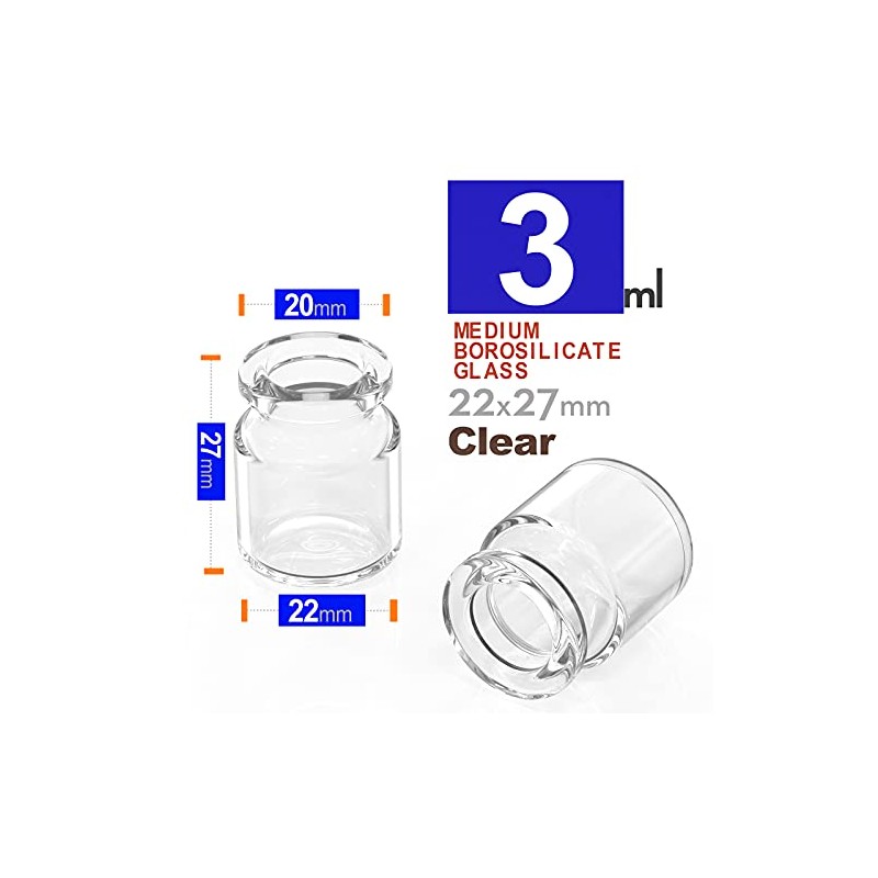 Biocomma Borosilicate Glass Standard Crimp Headspace Vial Flat Bottom Short