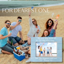 HUKINE Beach Coastal Picture Frame 4x6, Gifts for Ocean Lovers, Beach Trip Vacation Gifts, Beachy Room Decor, Nautical Coastal Picture Photo Frames for Tabletop Desk Decor