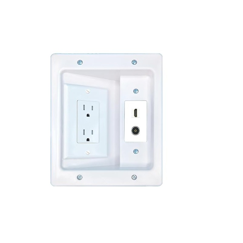 RiteAV HDMI TOSLINK Recessed Wall Plate Cable Concealer Management Kit