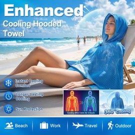 Large Hoodie Cooling Towels Instant Heat Relief Dual Layer Ice Towel