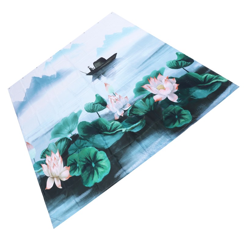 Blackout Curtains Waterproof Flower Pattern Shower Curtain Window Panels for