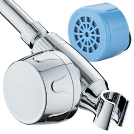 Skin & Hair by AquaCare - World's Most Advanced Shower Filter for Hand Showers with ON/OFF Filtration Modes,Instant Cartridge Reload,Built-in Bracket & Stay-Clean Enriched KDF Cartridge/Chrome Finish